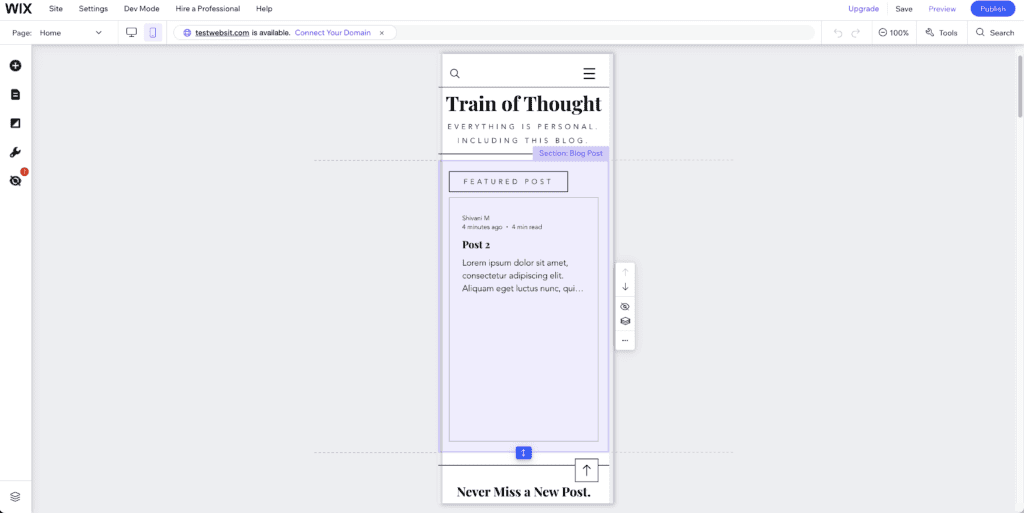 Site editor for mobile, wix